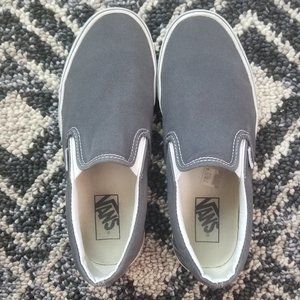 Grey Charcoal Vans Slip Ons Size 9